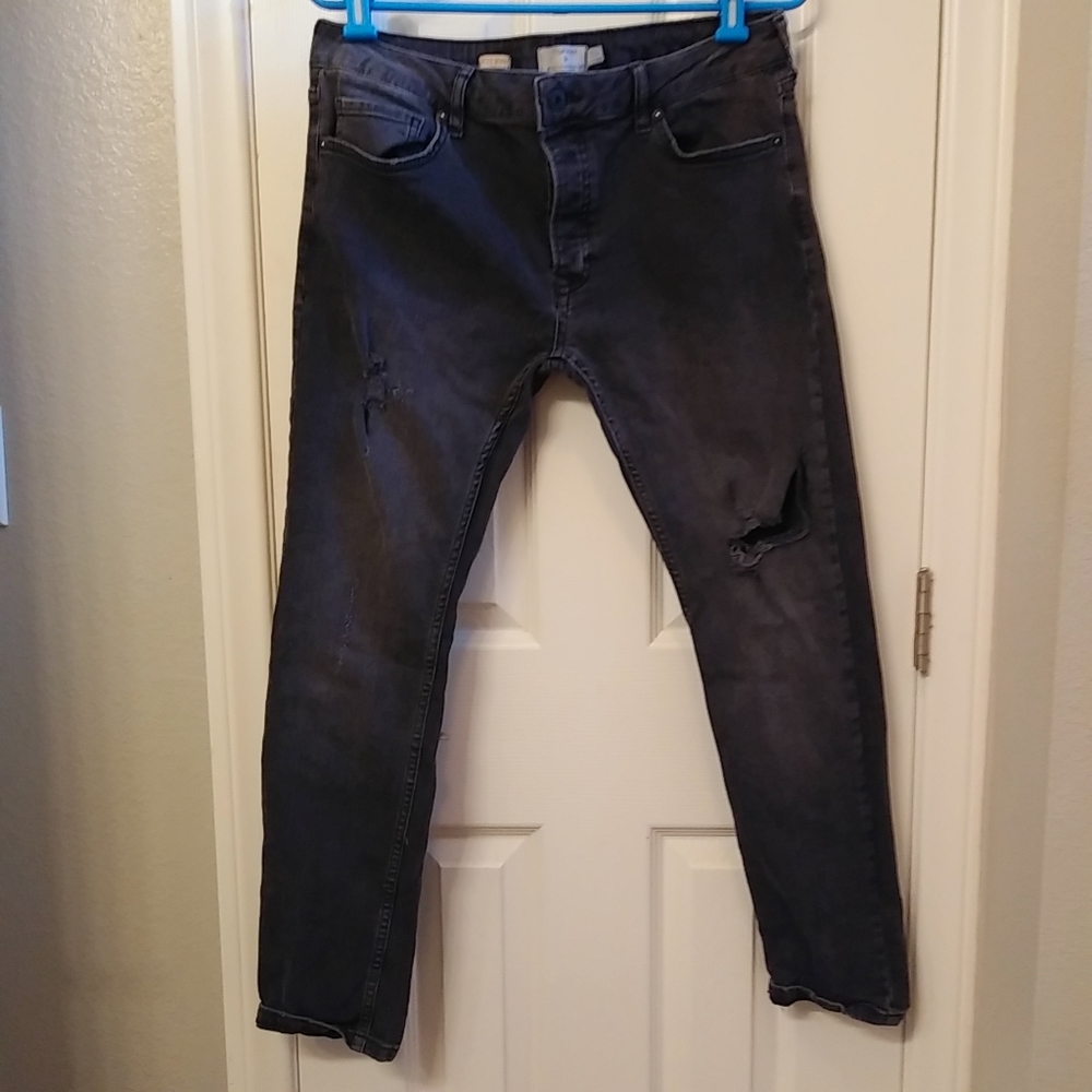 Topman stretch skinny distressed jeans